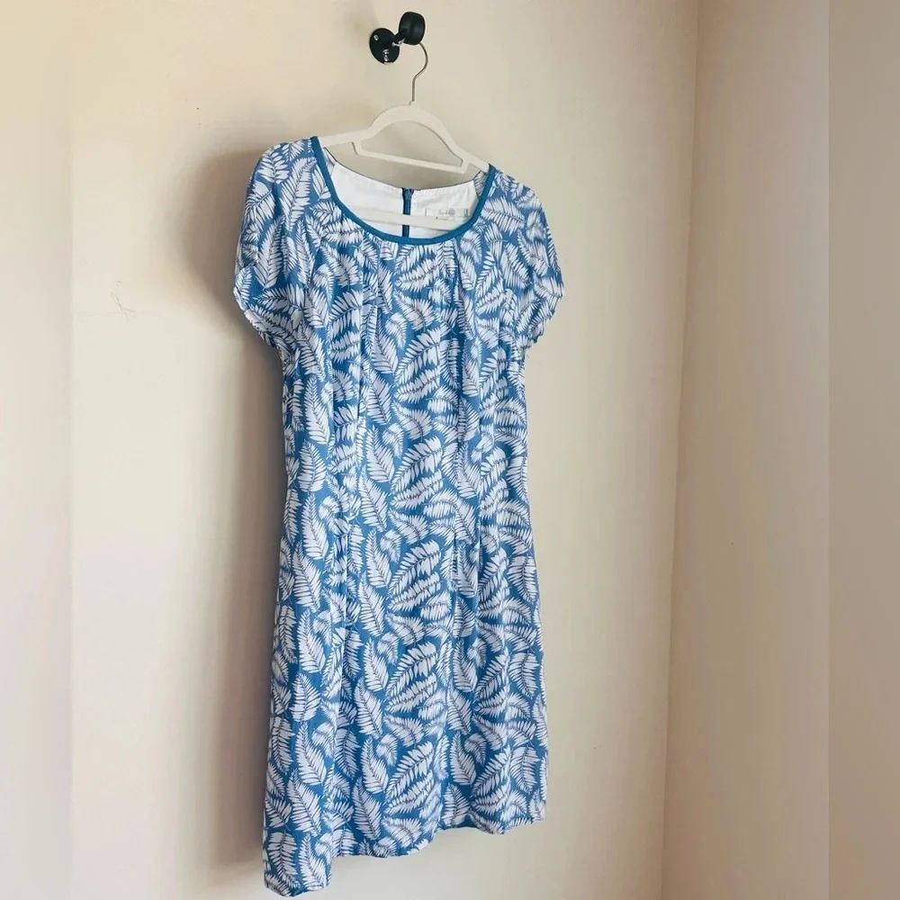 Boden Blue and White Print Dress - Size 10 - Picture 4 of 11